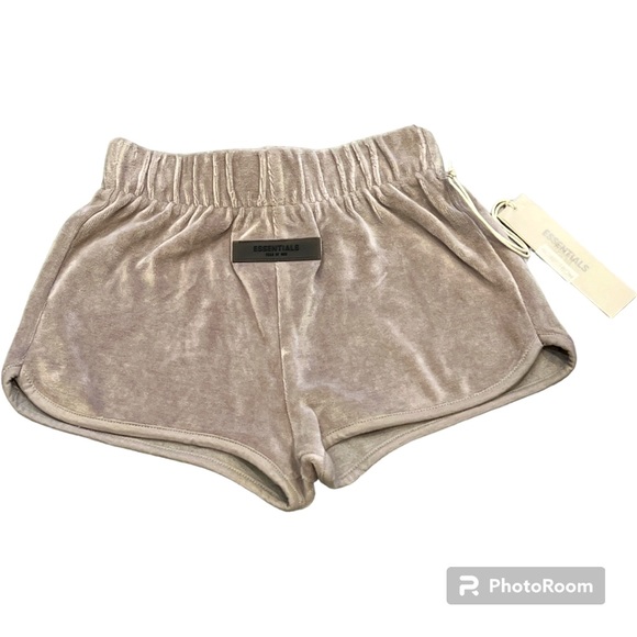 ESSENTIALS Fear of God velour beach shorts desert taupe XXS New NWT - Picture 1 of 5